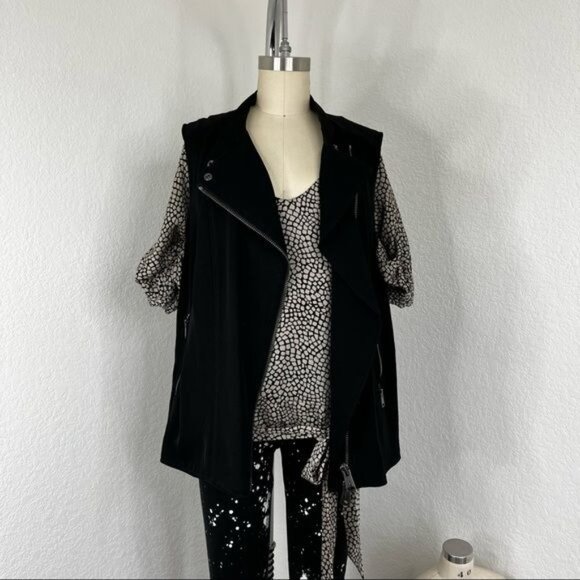 Club Monaco Biker Moto Vest Sleeveless - Picture 3 of 7